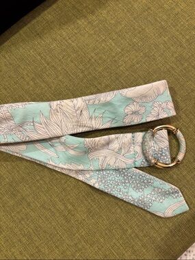 J crew cotton fabric floral belt with round buckle small/ medium